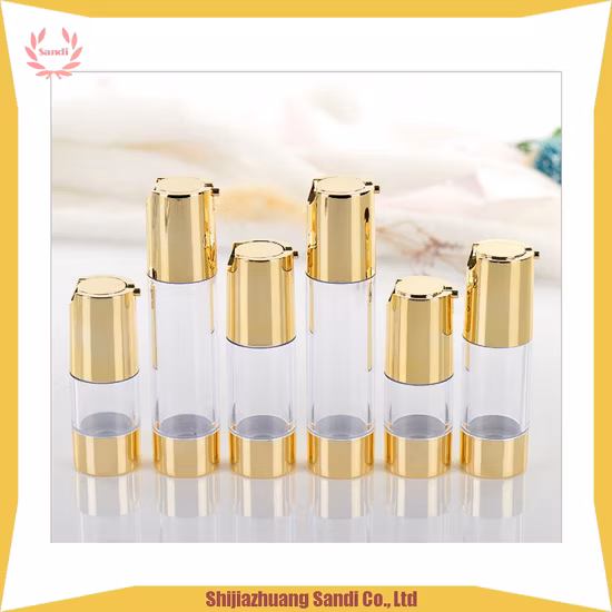 精密仕上げ 15 ミリリットル 30 ミリリットル 50 ミリリットルシルバーエアレスポンプボトル詰め替えローションクリームつや消しエアレス